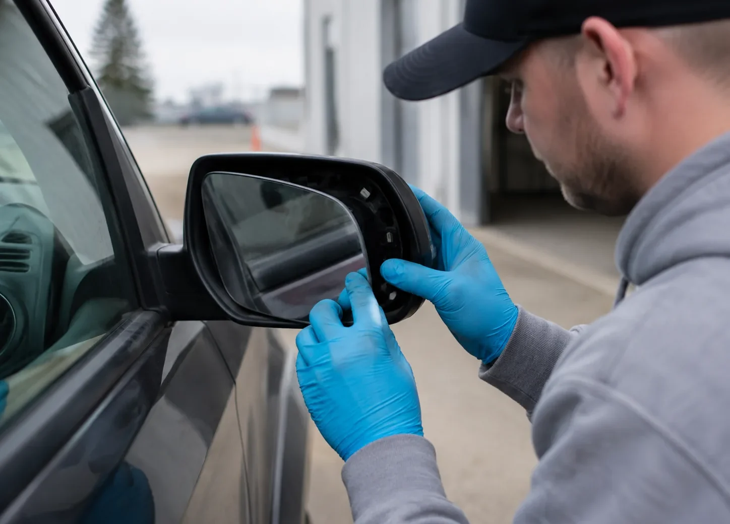 Illustrative view of side view mirror service