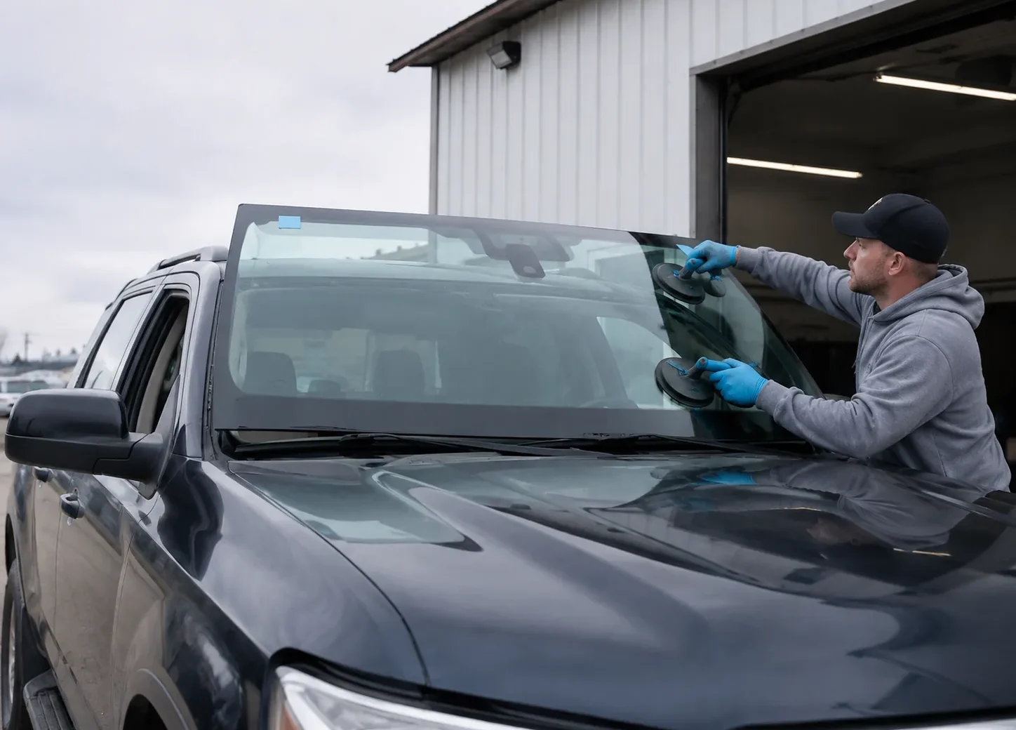 Illustrative view of windshield replacement