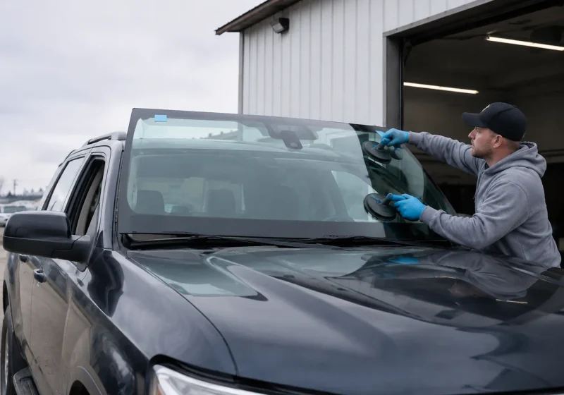Illustrative view of windshield replacement